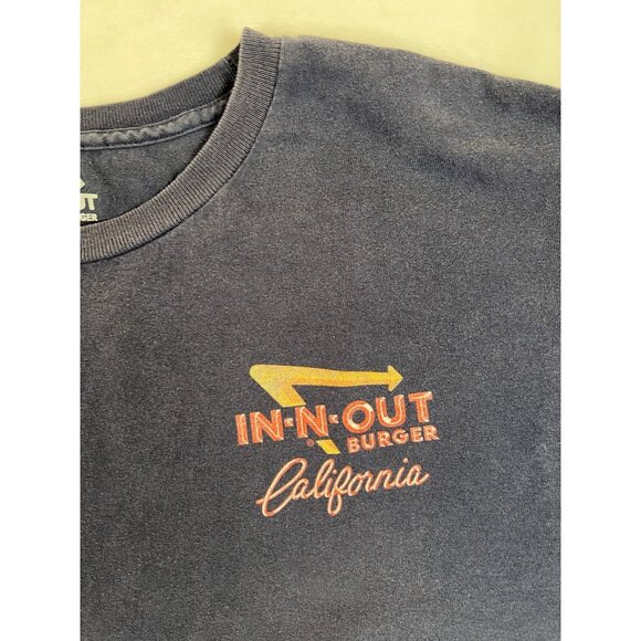 Vintage In-N-Out Men T-Shirt 3XL Blue California Graphic Hot Rod Drive Thru - Picture 3 of 10